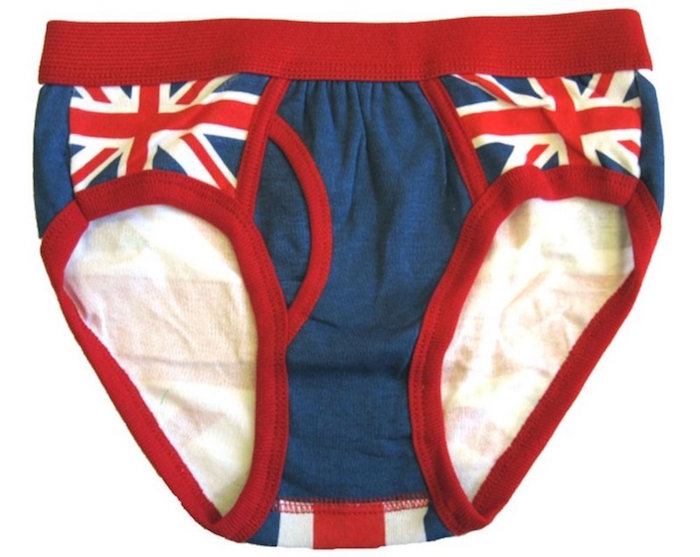 Union Jack Underwear Briefs Size XL 33-35 Inches British Flag Blue Red White